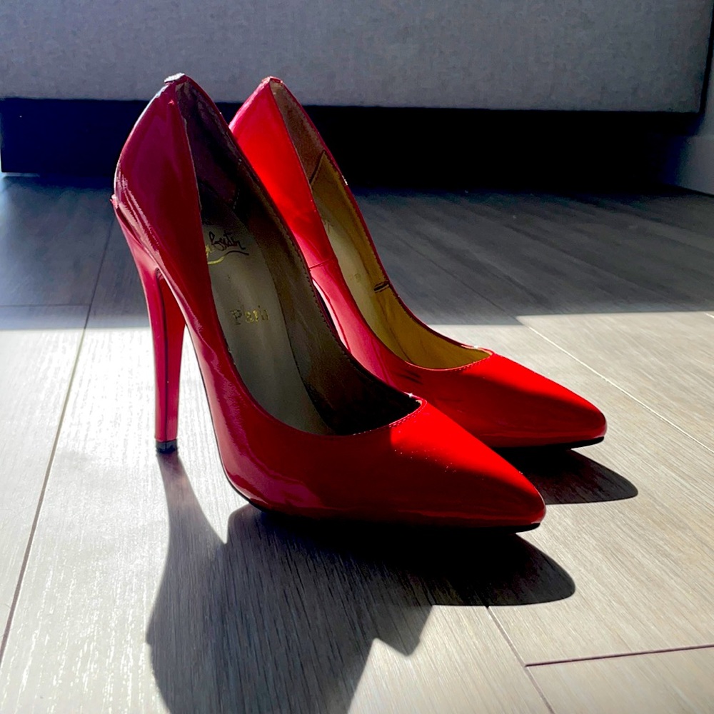 Christian Louboutin red patent heels